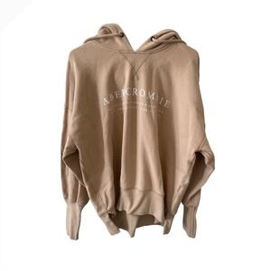Abercrombie & Fitch Soft A&F Collection Hoodie Tan Beige Logo Sweatshirt Small